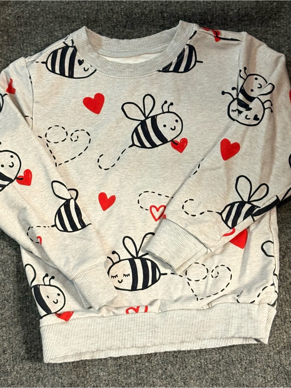 Little Sleepies Cream Bee & Red Heart Long Sleeve Top